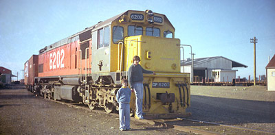 My brother Paul and I modeling the latest in South Canterbury haircuts on the platform loop. 